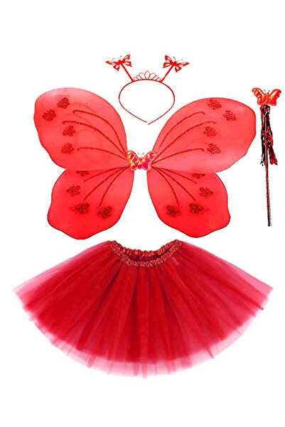 Lisinya Red Butterfly Costume - Red Butterfly Costume Accessory Set 4 Pieces ...