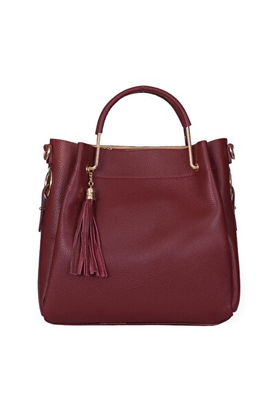 myOwn Women's handbag made of genuine leather Fabiana, dark red