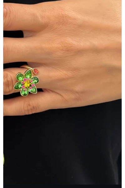 mibrillo خاتم زهور عصري مماثل للعلامة التجارية