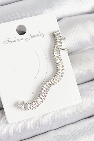 Lisinya أقراط من النحاس على شكل مجرى مائي باللون الفضي - TYGOO