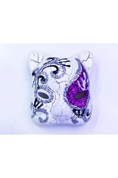 Lisinya Purple Color Embroidered Ceramic Material Venice Cat Model Magnet - T...