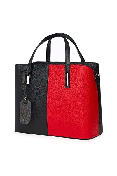 myOwn Γυναικεία τσάντα Gianna από γνήσιο δέρμα σε μαύρο/κόκκινο χρώμα