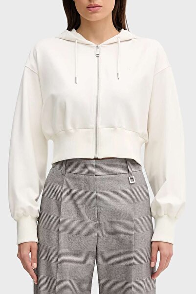 Calvin Klein A- PUNTO MILANO FZ HOODIE Bej Kadın Fermuarlı Üst