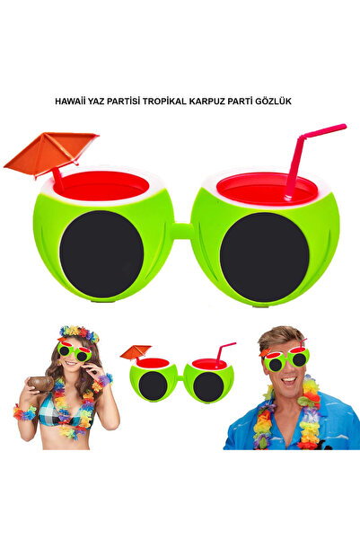 Lisinya Watermelon Shaped Tropical Hawaiian Summer Hello Party Glasses - Tygoo