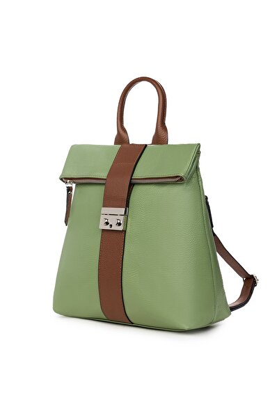 myOwn Rucsac Manuel din piele naturală, verde fistic