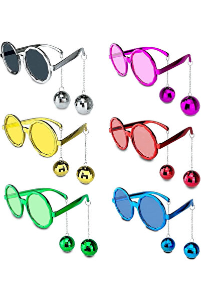 Lisinya Swinging Disco Ball Earring Glasses Retro Hawaii 5 Colors 6 Pieces - ...