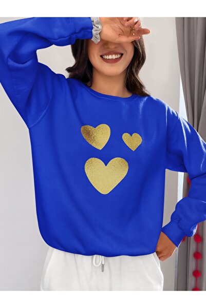 ArtYus Inimi de culoare aurie cu imprimeu guler rotund piese Swea tricou