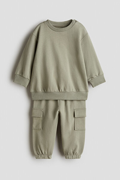 H&M 2 Parçalı İçi Tüylü Sweatshirt Set
