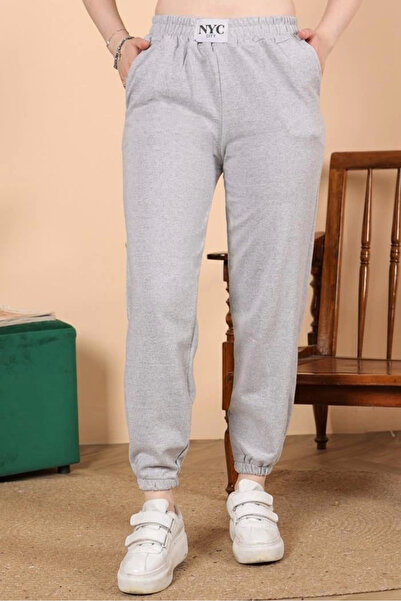 calperia The Elegance of Comfort Style Gray Elastic Leg Sweatpants ( Lisinya )