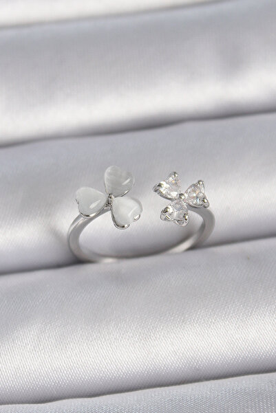 HAYAT STORE Brass Silver Color Adjustable Zircon Stone White Enamel Heart Mod...