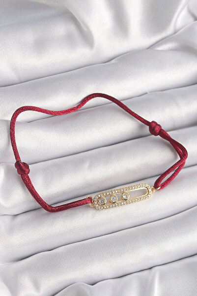 Lisinya سوار نسائي من الذهب موديل ميسيكا مرصع بحجر الزركون الأحمر - TYGOO