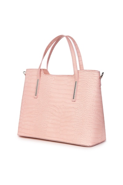 myOwn Geantă Carolina din piele în relief roz