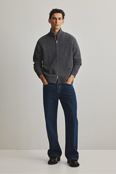 H&M Fermuarlı Yün Hırka Regular Fit