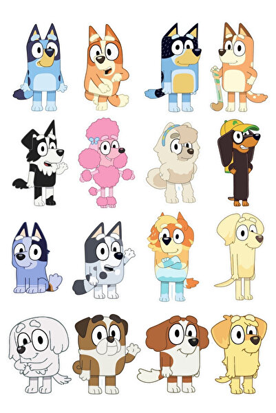 BatıDoğu Yenilebilir Şekerli Kağıt Baskısı Cupcake ve Pasta Resim Baskı Bluey...