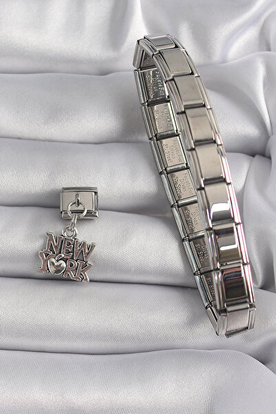 Lisinya 316L فولاذ فضي اللون متدلي نموذج حروف نيويورك سحر الترشيح -