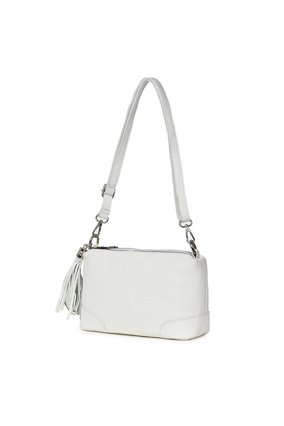 myOwn Poșetă Irene din piele albă cu trei compartimente