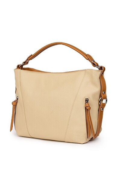 myOwn Geantă de damă din piele naturală Samira crem/coniac