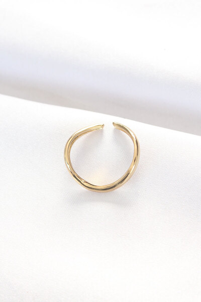 Lisinya خاتم ذهبي اللون قابل للتعديل -