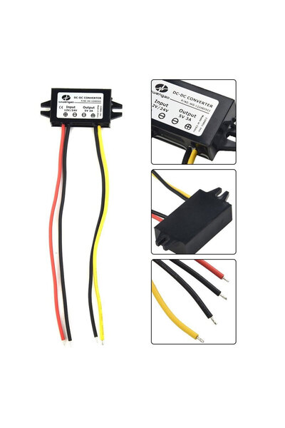 Generic DC/DC 12V to 5V 3A 15W Step Down Converter Low Heat Auto Protection Waterproof