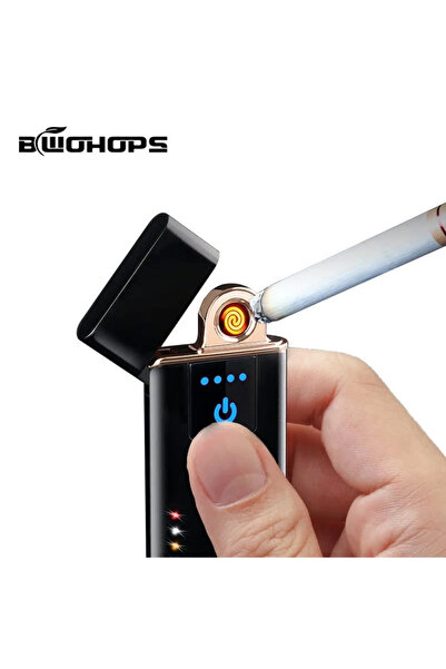 Hatıra Kutusu Elektronik Şarj Edilebilir Alevsiz Usb Dokunmatik Siyah Çakmak - Kutulu ( Lisinya )