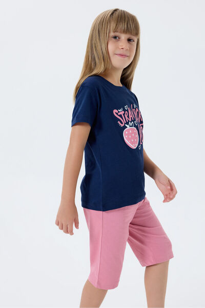 Rolypoly Girls' Bermuda Set Navy Blue