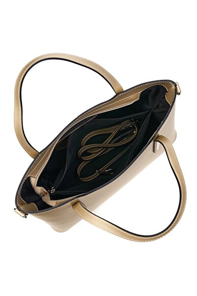 myOwn Γυναικεία χρυσή δερμάτινη τσάντα Ligia