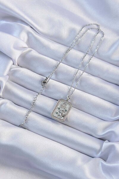 Lisinya قلادة تاروت من الفولاذ 316L مع سلسلة فضية اللون وحجر الزركون على شكل ...