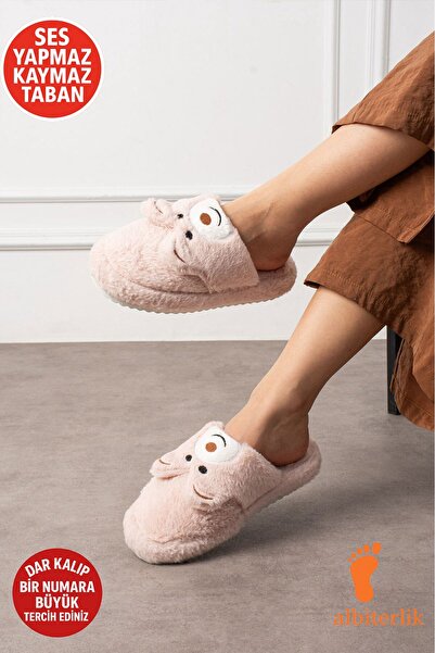 AlbiShoes Милий плюшевий ведмедик Фігурні домашні капці Не шурхотять Не ковзають Легкі Зимові домашні капці