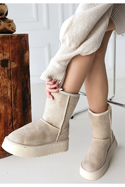 Lokiboo Μπότες Sophia Beige Suede - Lisinya