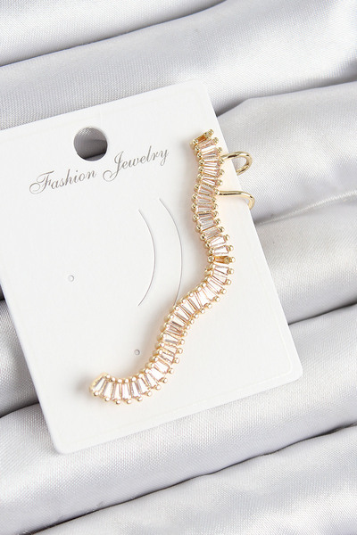 Lisinya Brass Waterway Model Gold Color Right Cartilage Earring - Tygoo