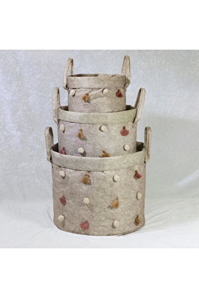 Lisinya صندوق تخزين منظم دائري متعدد الأغراض قابل للطي مع مجموعة من اللباد ( )