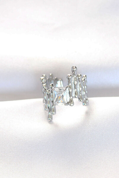 PAZAR DÜNYASI خاتم قابل للتعديل بتصميم حجر الرغيف الفرنسي السميك المسنن باللو...