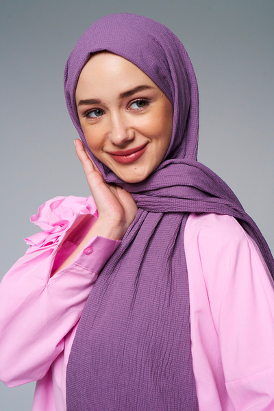 axy Soft Textured Seasonal Solid Color Women's Shawl - Comfortable Cotton Fabric