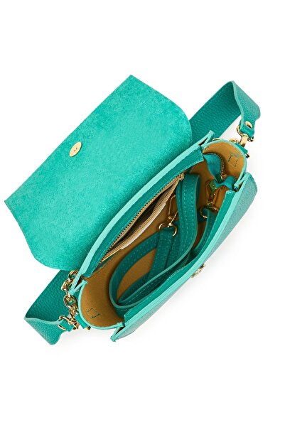 myOwn Geantă de damă din piele naturală Donna turcoaz
