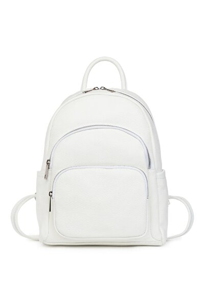 myOwn Λευκό σακίδιο πλάτης από γνήσιο δέρμα Alghero