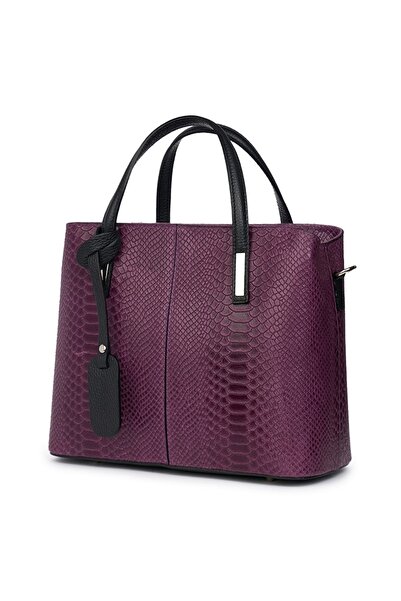 myOwn Geantă Ella mov din piele naturală