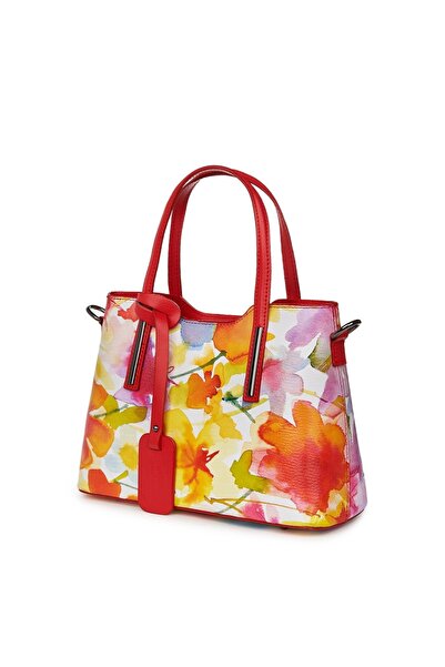 myOwn Γυναικεία δερμάτινη τσάντα με φλοράλ σχέδιο Mariella FF3