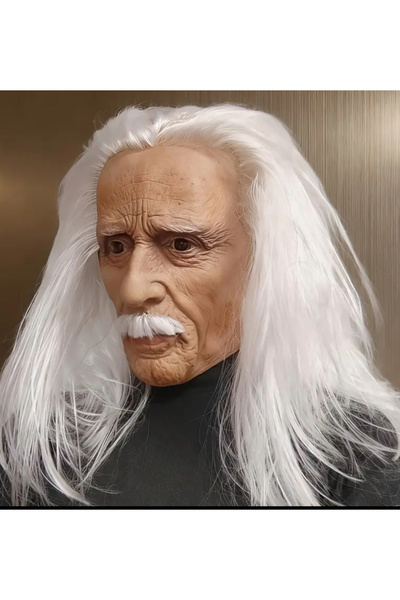 CN Gerçekçi Yaşlı Lateks Maske - Kırışıklıklar ve Halloween Kostümü Toksik Ol...