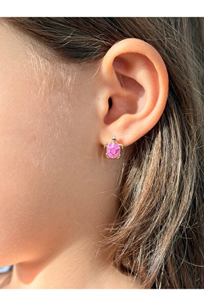 Liora Pink Turtle Children's Earrings