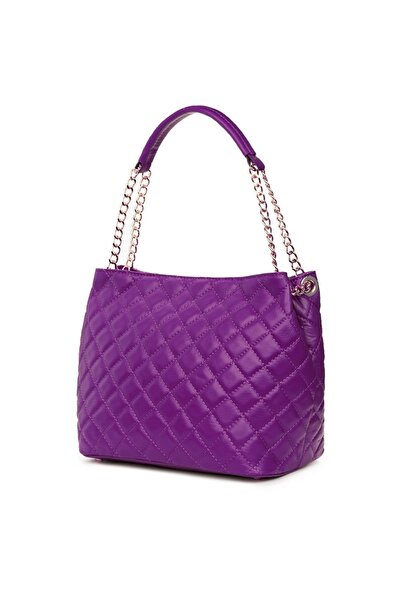 myOwn Geantă Paloma din piele matlasată violet