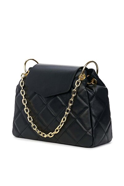 myOwn Black Evia quilted leather bag