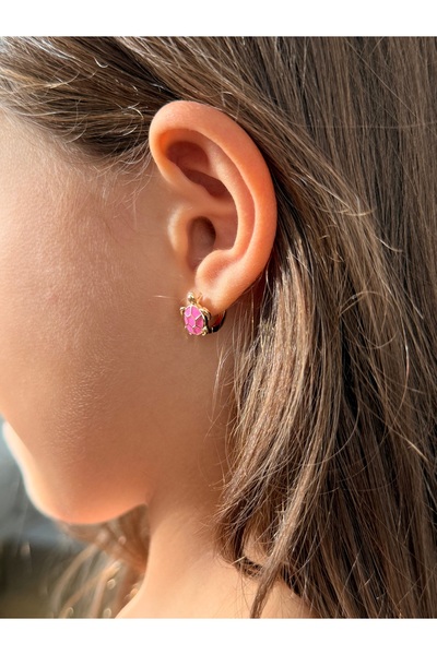 Liora Pink Turtle Children's Earrings