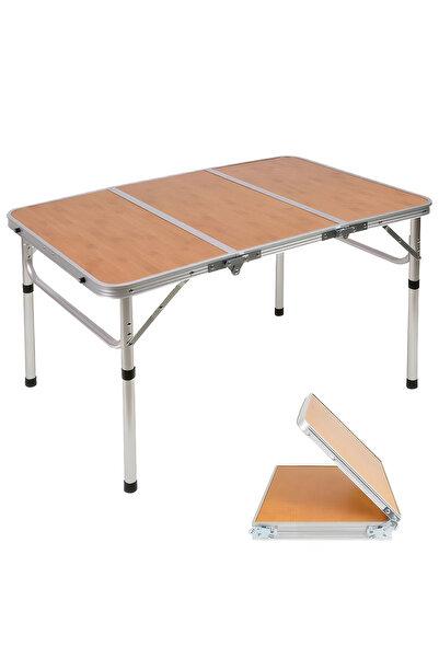 Cady One Folding table with a sturdy metal frame and a heavy-duty, wooden top with non-slip metal legs