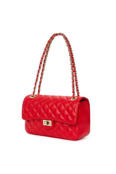 myOwn Червена ватирана кожена чанта Angela