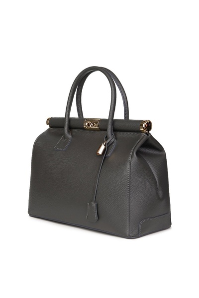 myOwn Γκρι τσάντα Bianca από γνήσιο δέρμα