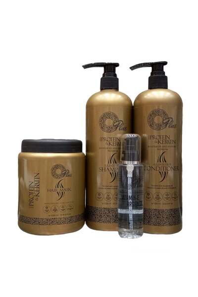 Oplus مجموعة اوبلس شامبو وبلسم وماسك 1000مل وسيروم 110مل مضاد للتجعد للشعر ال...