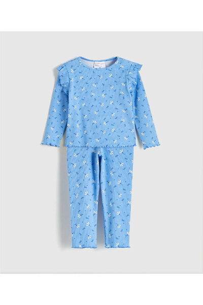 LC Waikiki Lcw Eco Printed Girl's Blouse and Leggings 2-Pack