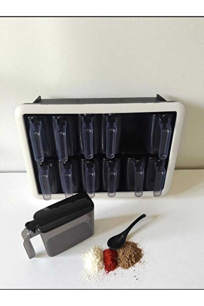 ESA LİFE 12'lı Duvara Monte Baharatlık Seti – Şeffaf Kapaklı (Etiketli)