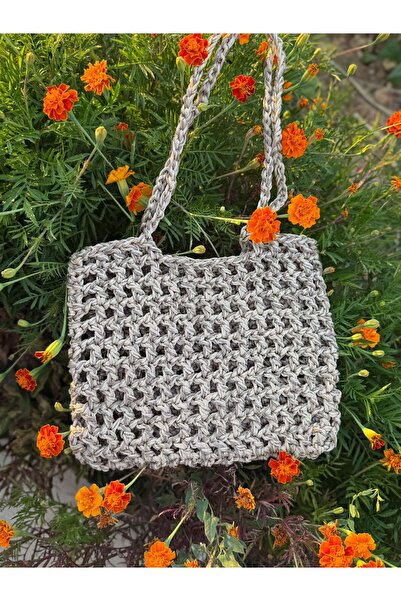 Patiska Tasarım Handmade Macrame and Paper String Shoulder Bag – No Snap Fast...