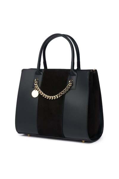 myOwn Geantă Narcissus neagră din piele naturală cu două compartimente